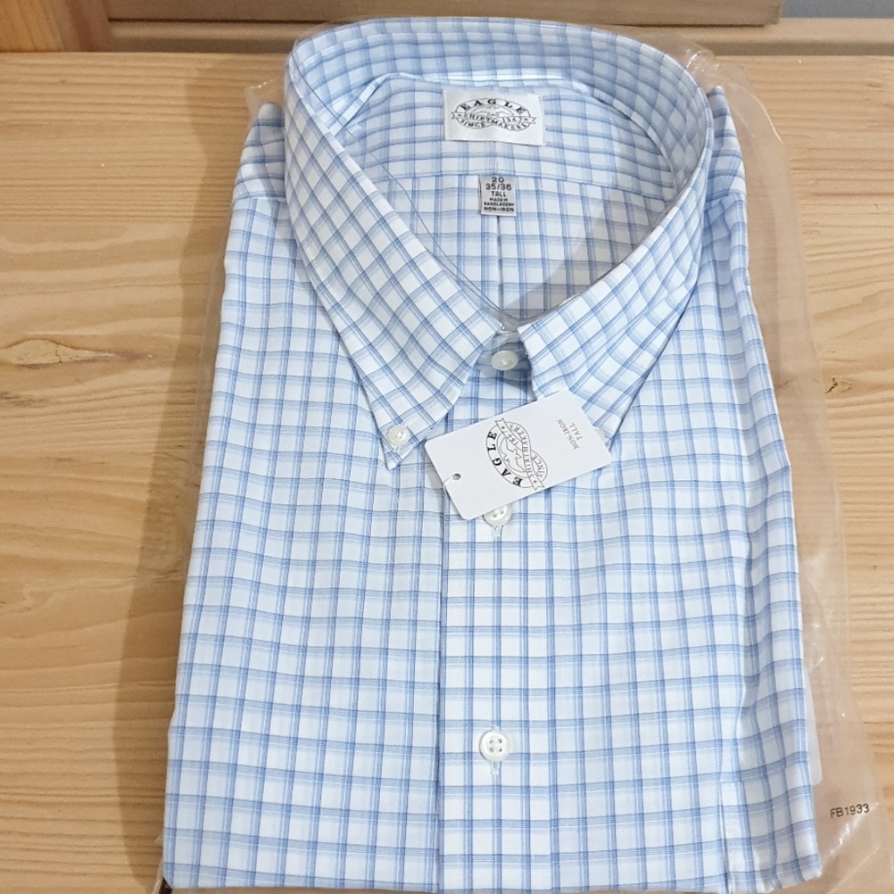 EAGLE Men's Shirt Blue Size 20 35/36  New